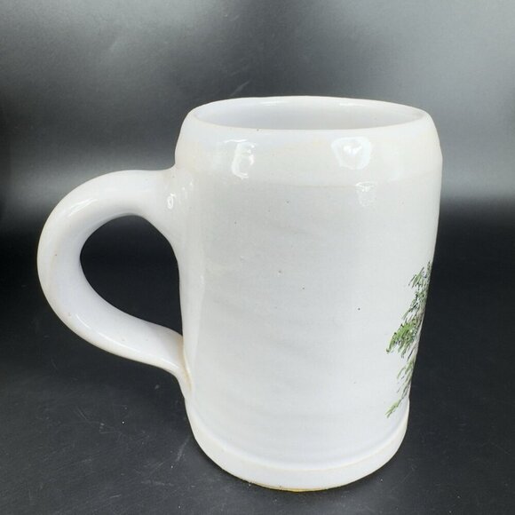 Vintage West Germany Stoneware Pottery Large Coffee Mug Cup Wild Board Scene VTG - Picture 12 of 15